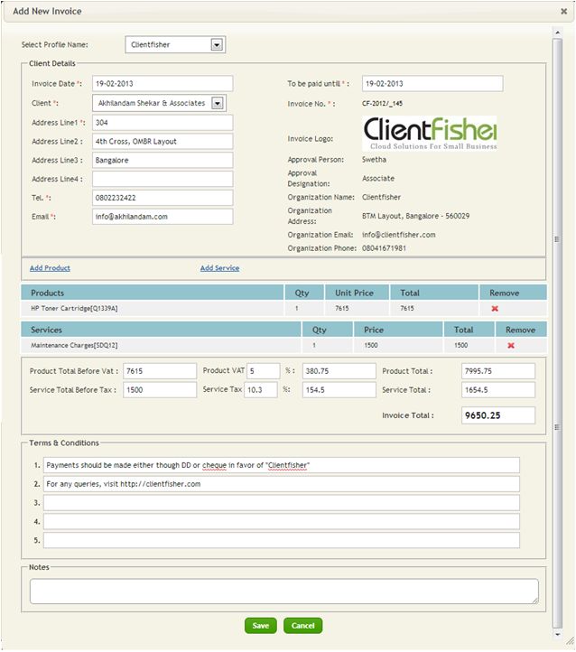 cloud invoicing solution